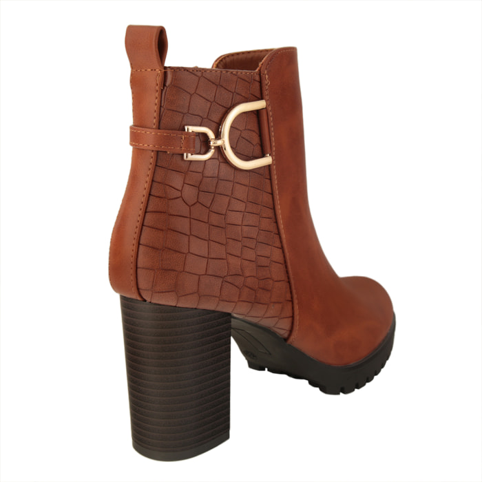 Tronchetti in simil pelle con tacco alto comodo