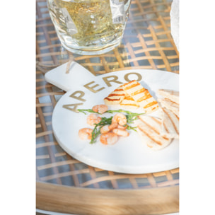 J-Line planche à fromage Rond Apero Marbre - pierre - blanc