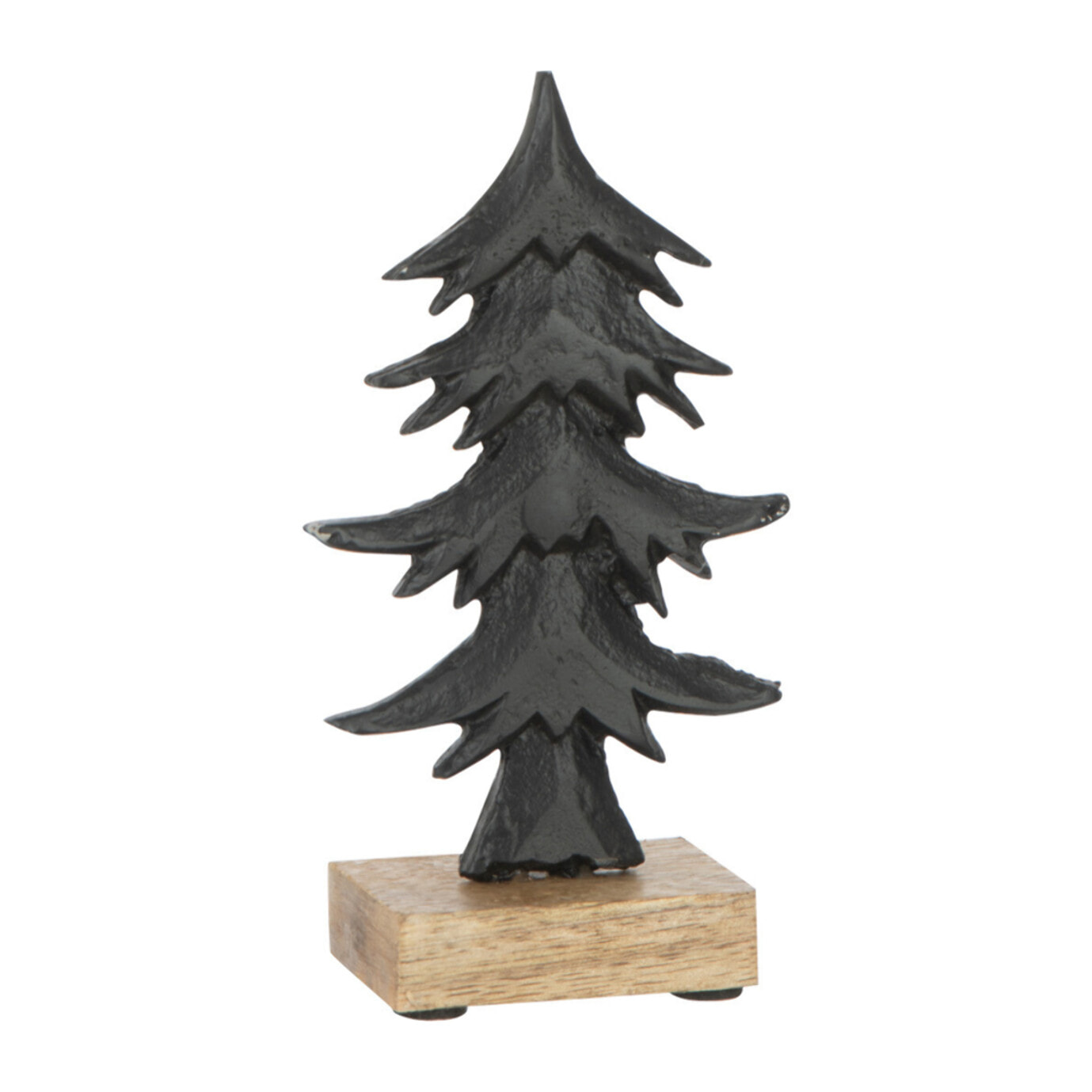 J-Line décoration Sapin Ori Sur Base - bois/aluminium - noir - small - 2 pcs