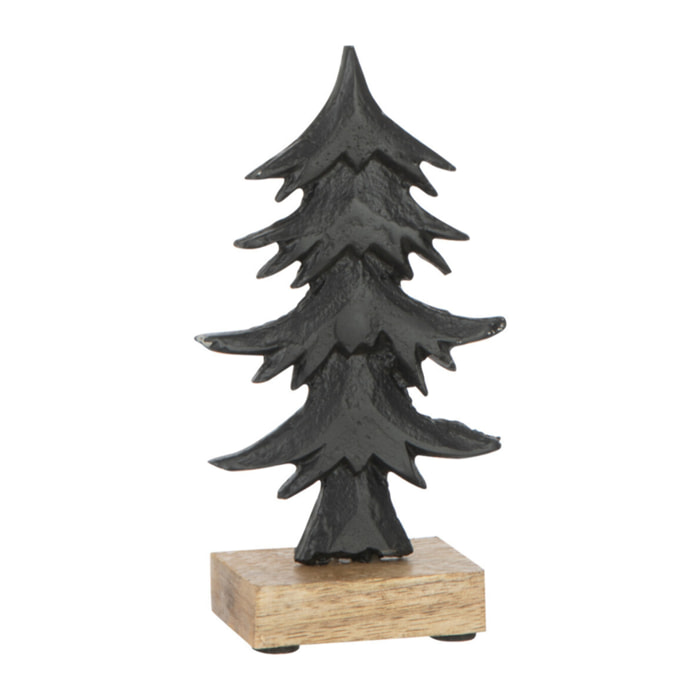 J-Line décoration Sapin Ori Sur Base - bois/aluminium - noir - small - 2 pcs