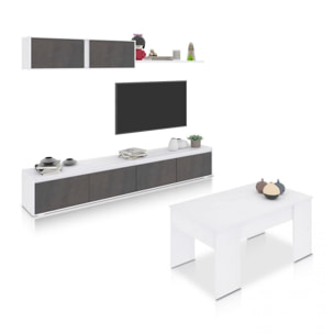 Pack salón con mesa de centro Arlet Plus V2 Blanco Artik (Blanco Mate) - Óxido