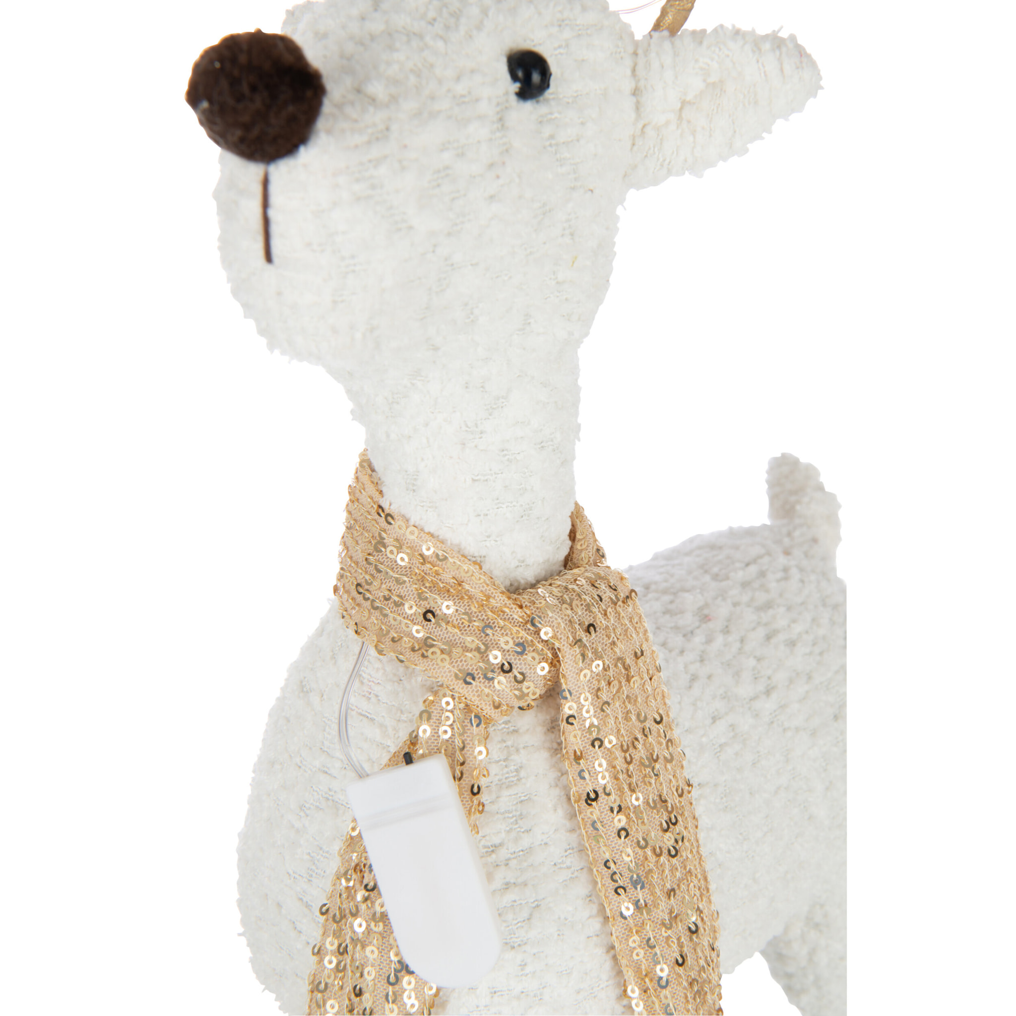 J-Line figurine Renne Foulard - polyester - blanc/or - large