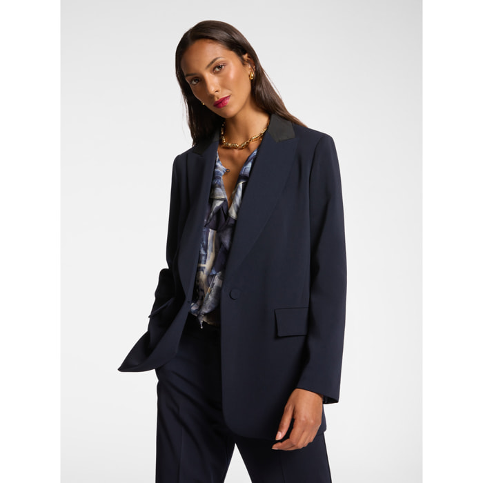 Elena Mirò - Blazer en tejido crepé - Azul