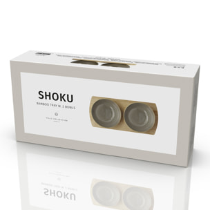 Plateau en bambou avec 2 bols Shoku