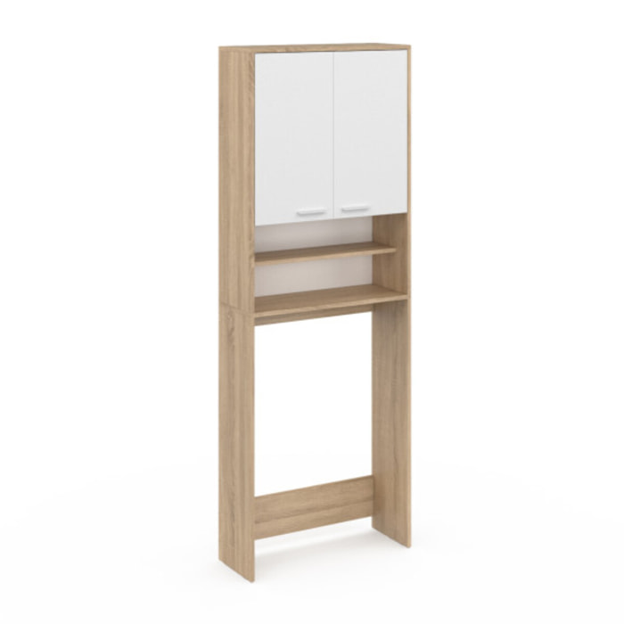 Meuble dessus machine à laver Will blanc et bois