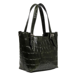 Arezzo Borsa tote Donna.Pelle autentica Camoscio Inciso Coccodrillo Grande Camoscio