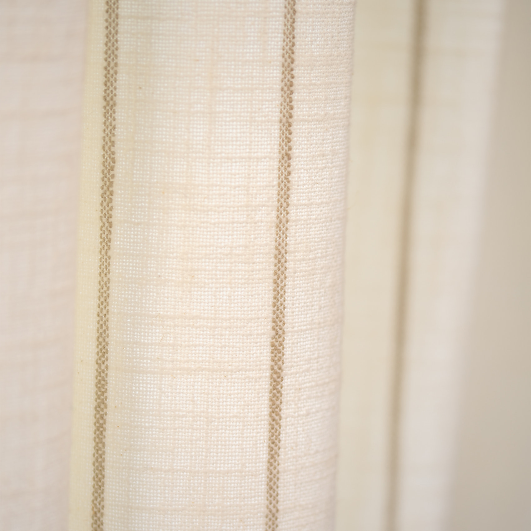 Rideau 100% coton à rayures beige LOURMARIN - Beige