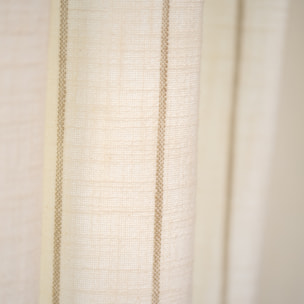 Rideau 100% coton à rayures beige LOURMARIN - Beige