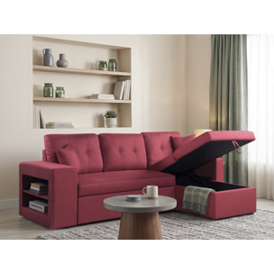 Canapé d'angle convertible/réversible "Axel" - 3 places - Rouge