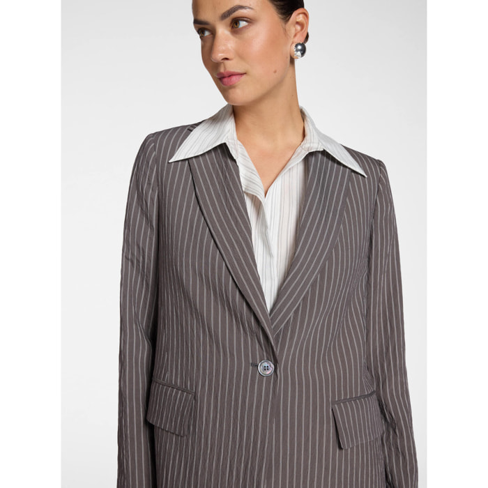 Elena Mirò - Blazer de rayas diplomáticas - Gris