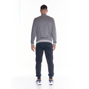 Chándal universitario con cremallera completa y cuello alto para hombre