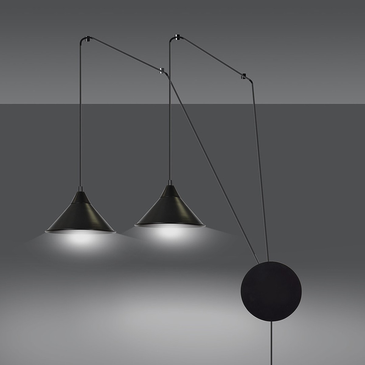 Lampada a sospensione ABRAMO in acciaio nero