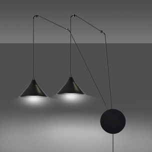 Lampada a sospensione ABRAMO in acciaio nero