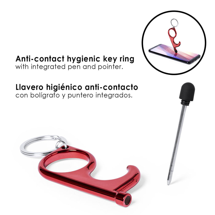 Llavero higiénico Cimak anti-contacto con bolígrafo y puntero integrados