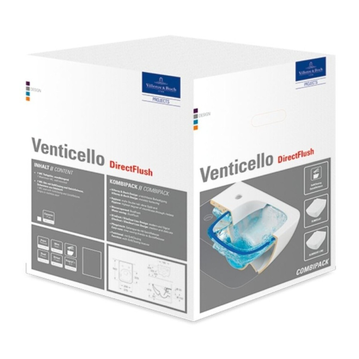 Cuvette WC suspendu sans bride VILLEROY & BOCH Venticello avec abattant frein de chute déclipable