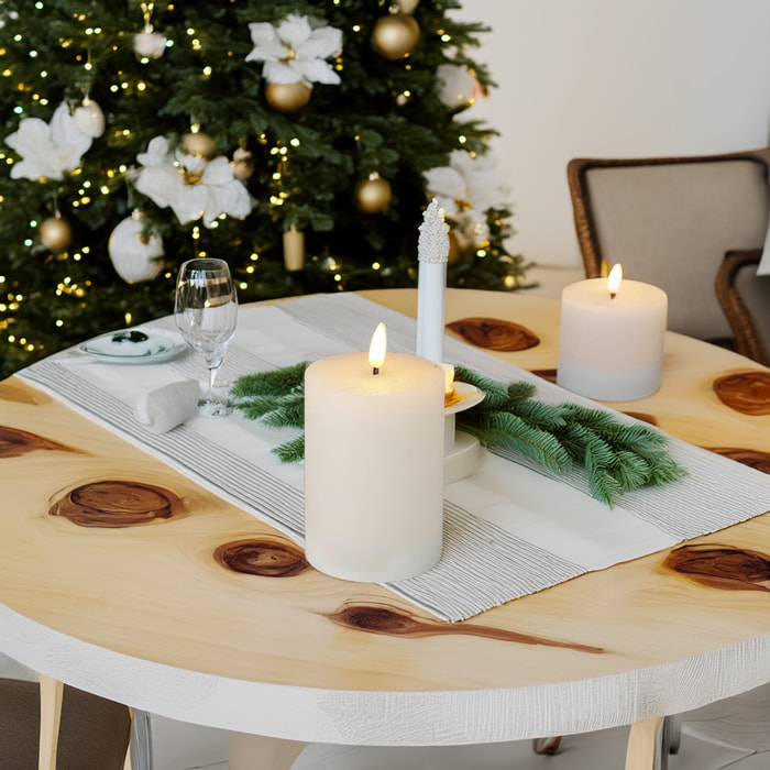 vela led de cera con temporizador en color blanco ø7,5x10cm