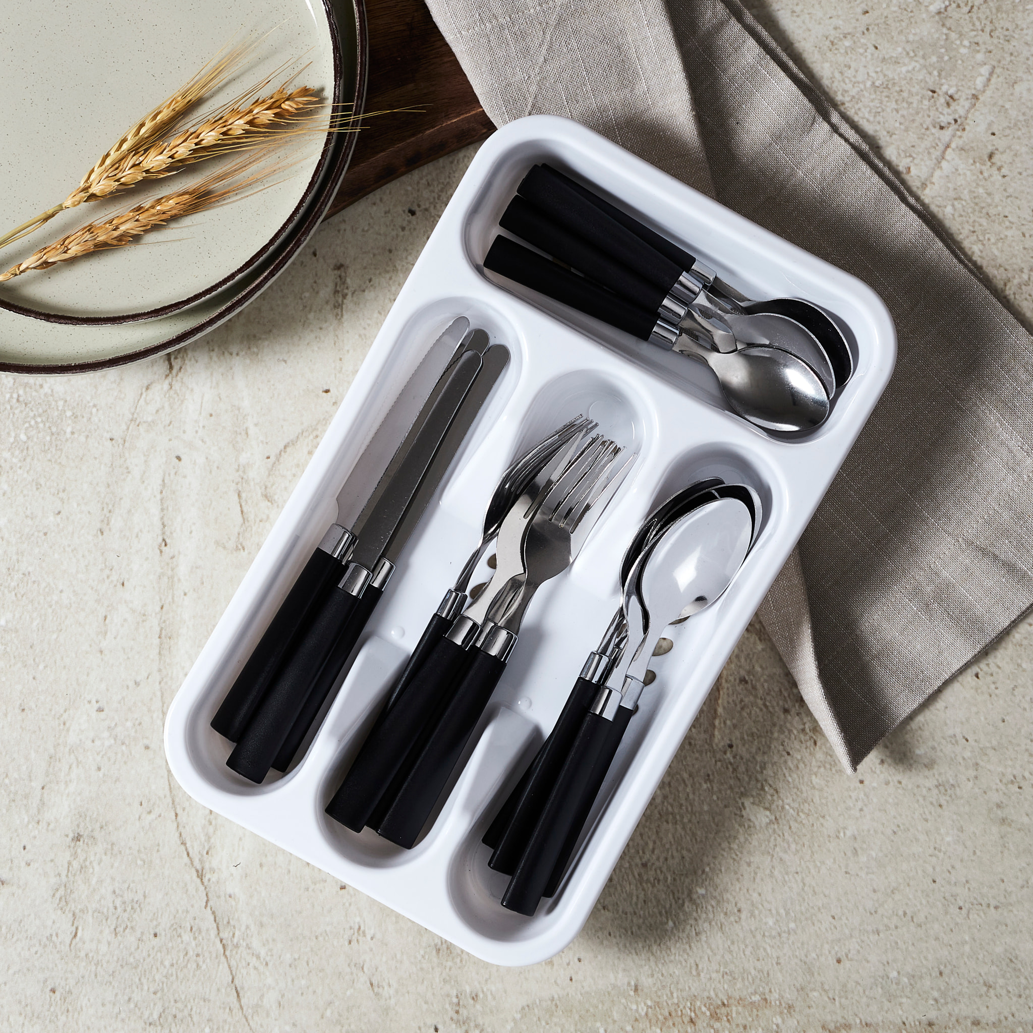 Range Couverts 16pcs Noir Campus