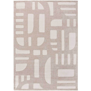 CALEDONIA Alfombra con diseÃ±o a cuadros en beige, varias medidas disponibles.