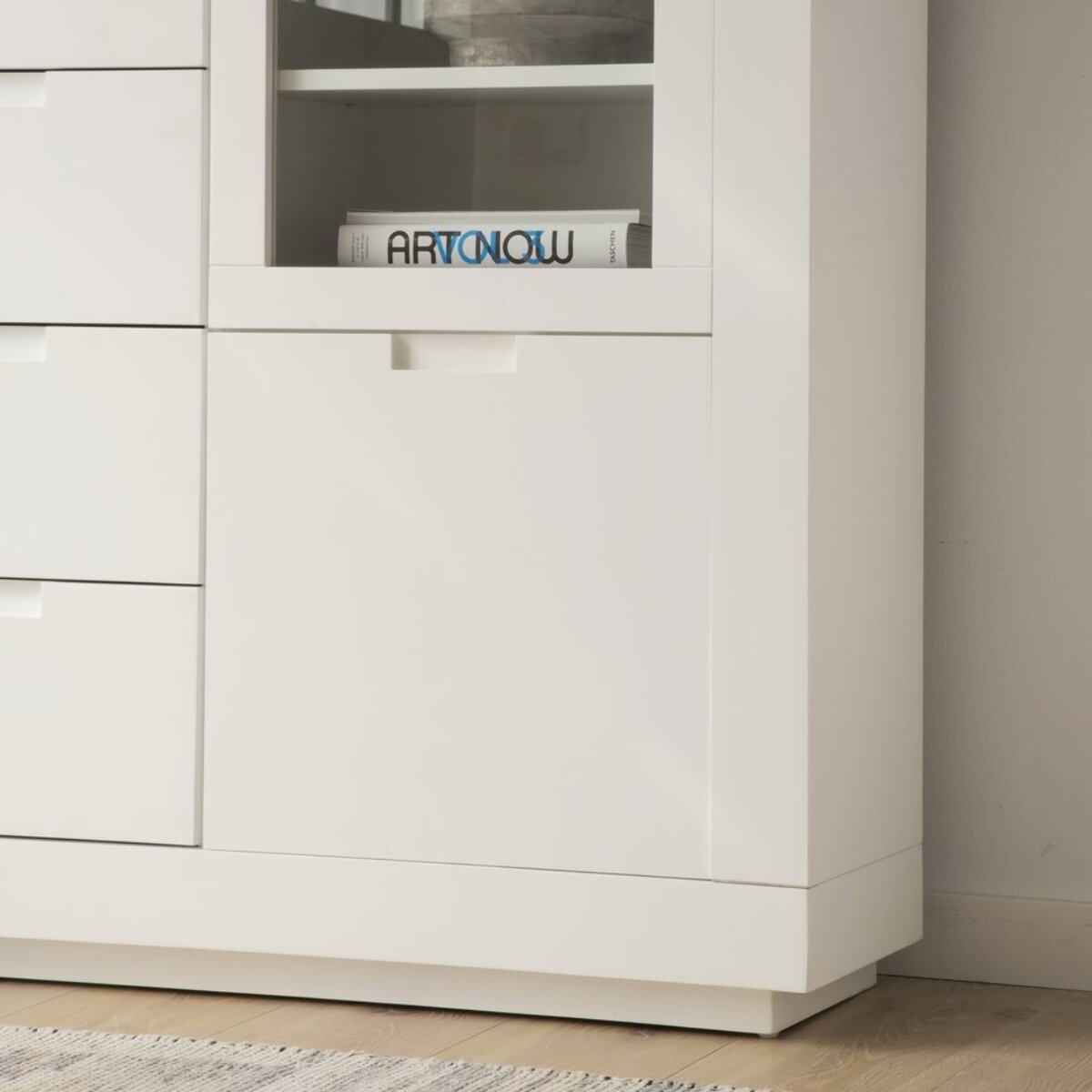 Buffet Sisal -bois massif et panneau de mdf-couleur laqué blanc mat 145 x 105 x 30 cm