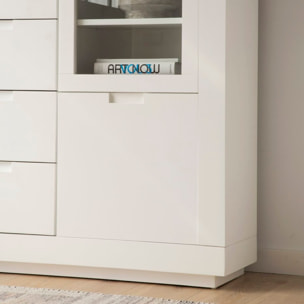 Buffet Sisal -bois massif et panneau de mdf-couleur laqué blanc mat 145 x 105 x 30 cm