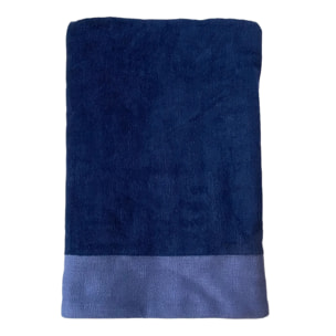 Serviette de bain XL éponge velours unie - Shady Bleu Marine - 370g/m²