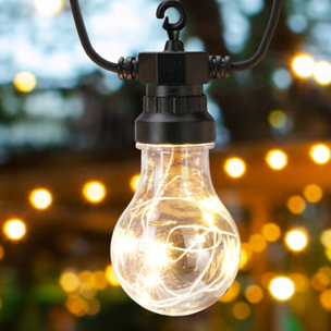 Guirnalda de luz 10 led en blanco cálido 450x6x15cm