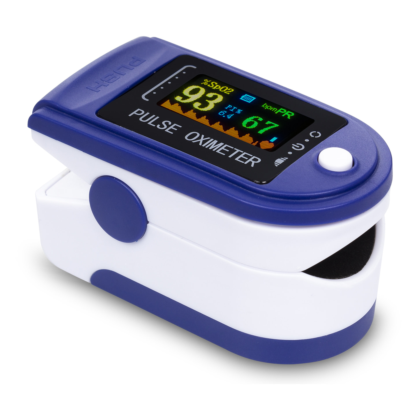 Pulsómetro digital con monitor cardiaco inalámbrico, oxímetro y pantalla a color.