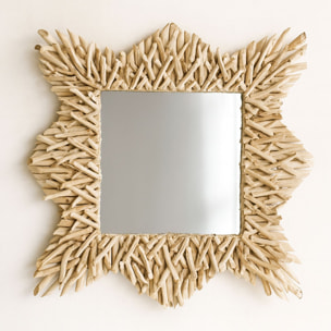 Miroir en branches de teck 80cm
