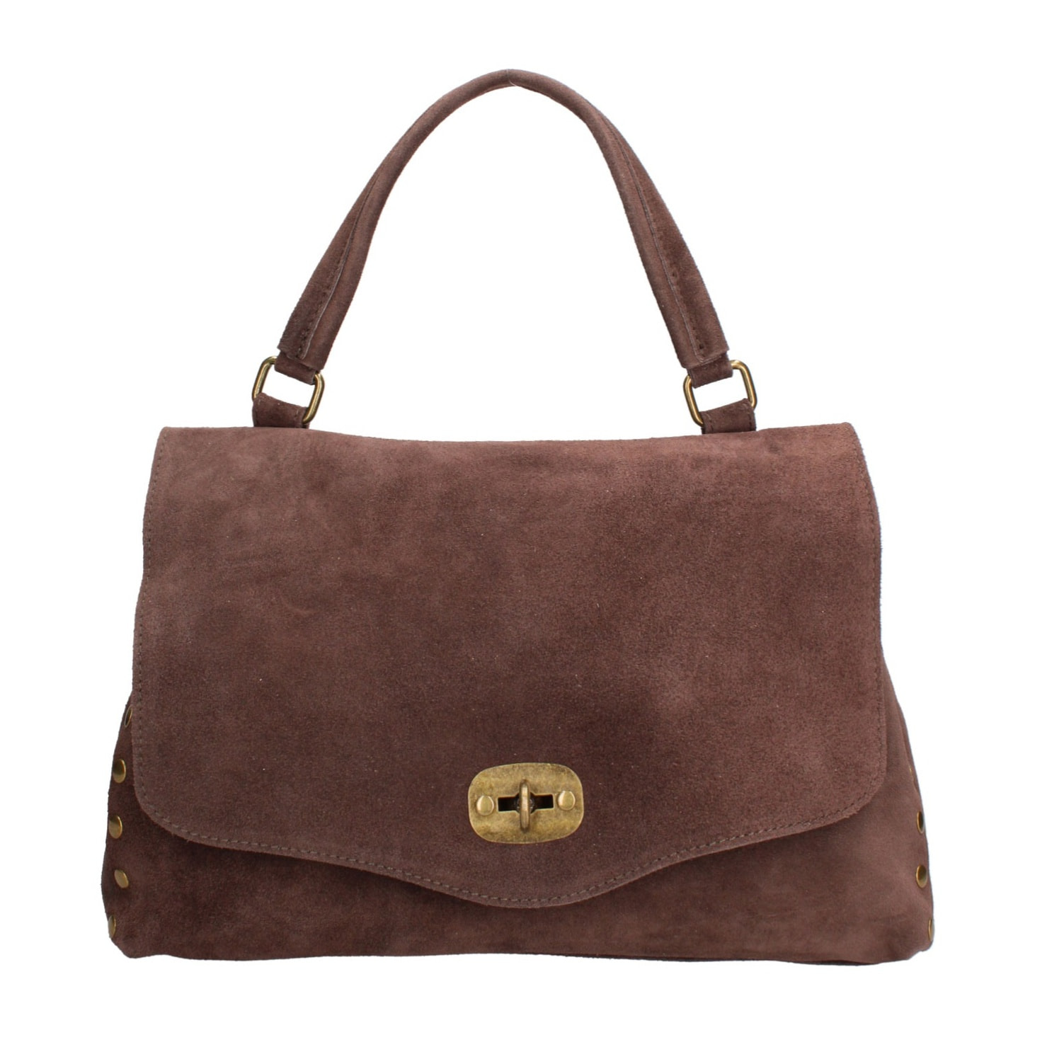 Borsa a mano da donna Made in Italy - Modello Zelia Elite - Pelle scamosciata - 37.0 x 22.0 x 15.0 cm