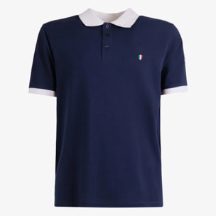Polo Esercito in cotone blu uomo