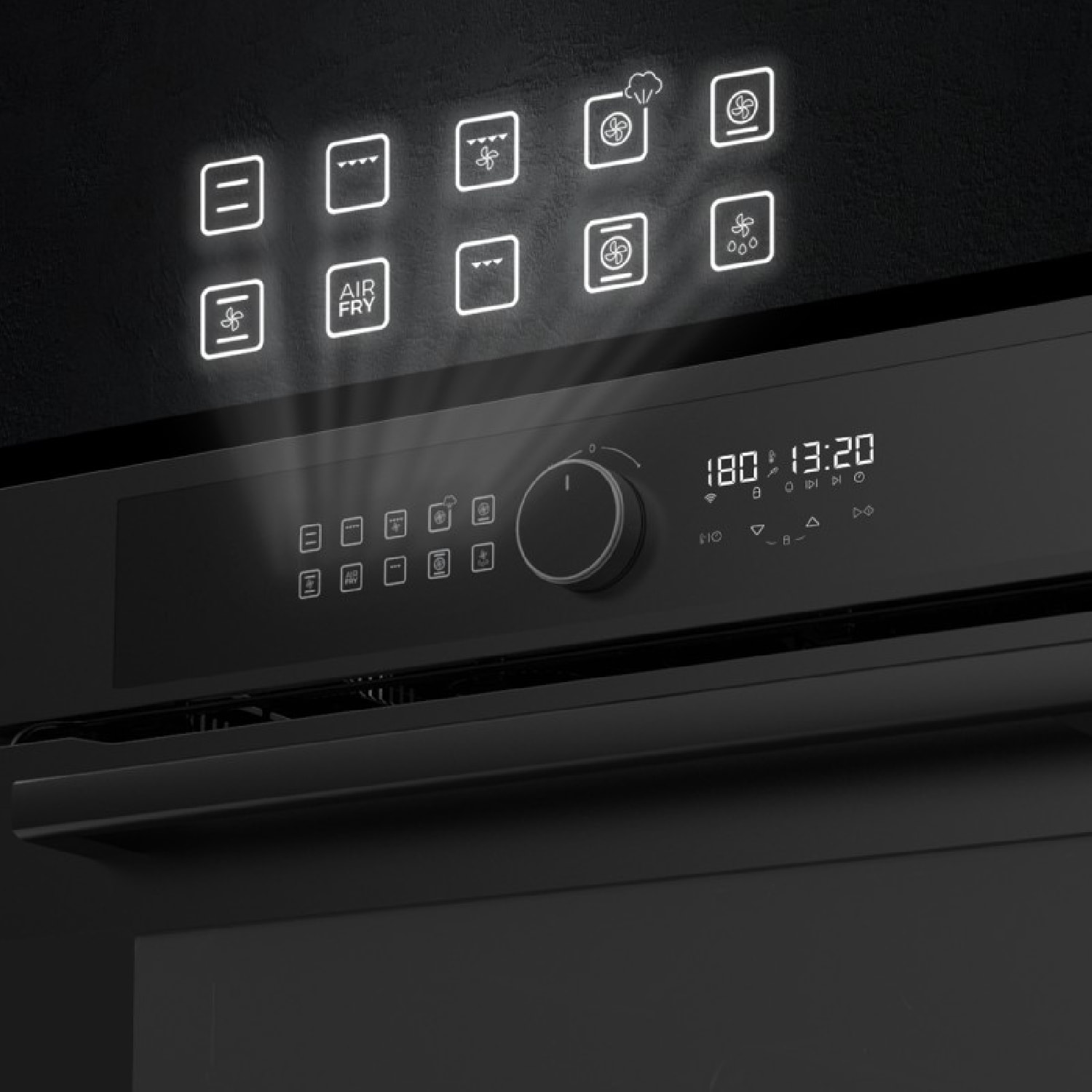 Horno Integrable Multifunción 60cm Bolero Hexa AF316000 Glass Black A. 3400W, 81