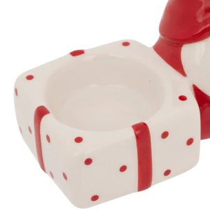 Photophone gnome avec cadeau céramique rouge et blanc