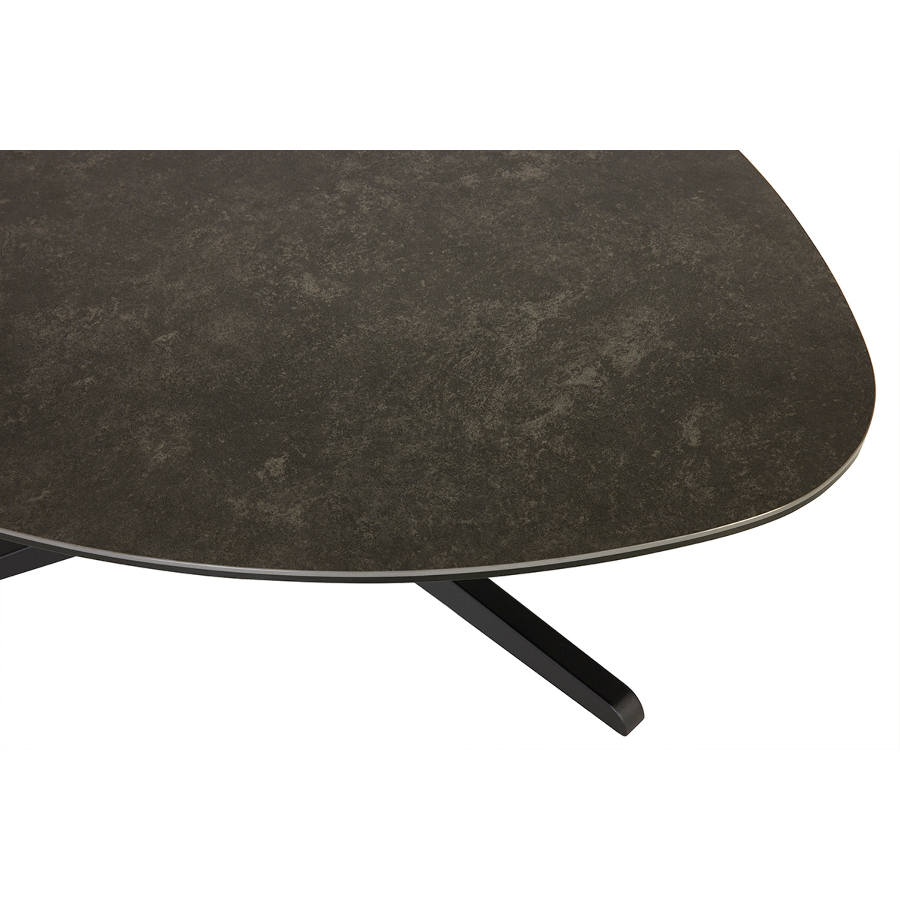 Table basse design en céramique noire et métal L84 cm LEWA
