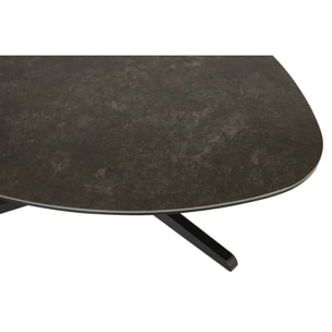 Table basse design en céramique noire et métal L84 cm LEWA