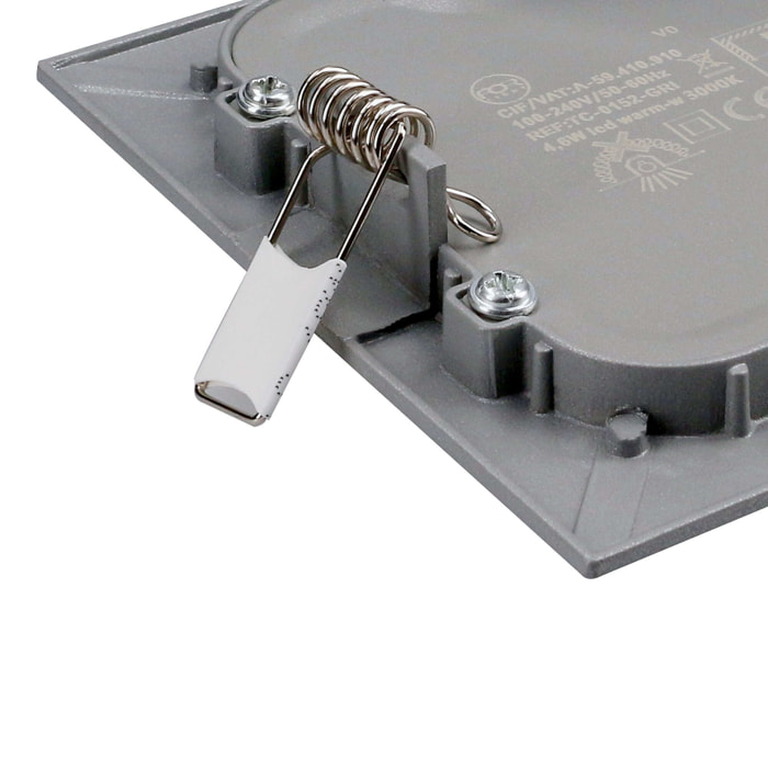 Forlight Easy square downlight cuadrado con luz led blanco cálido 3000K en color gris