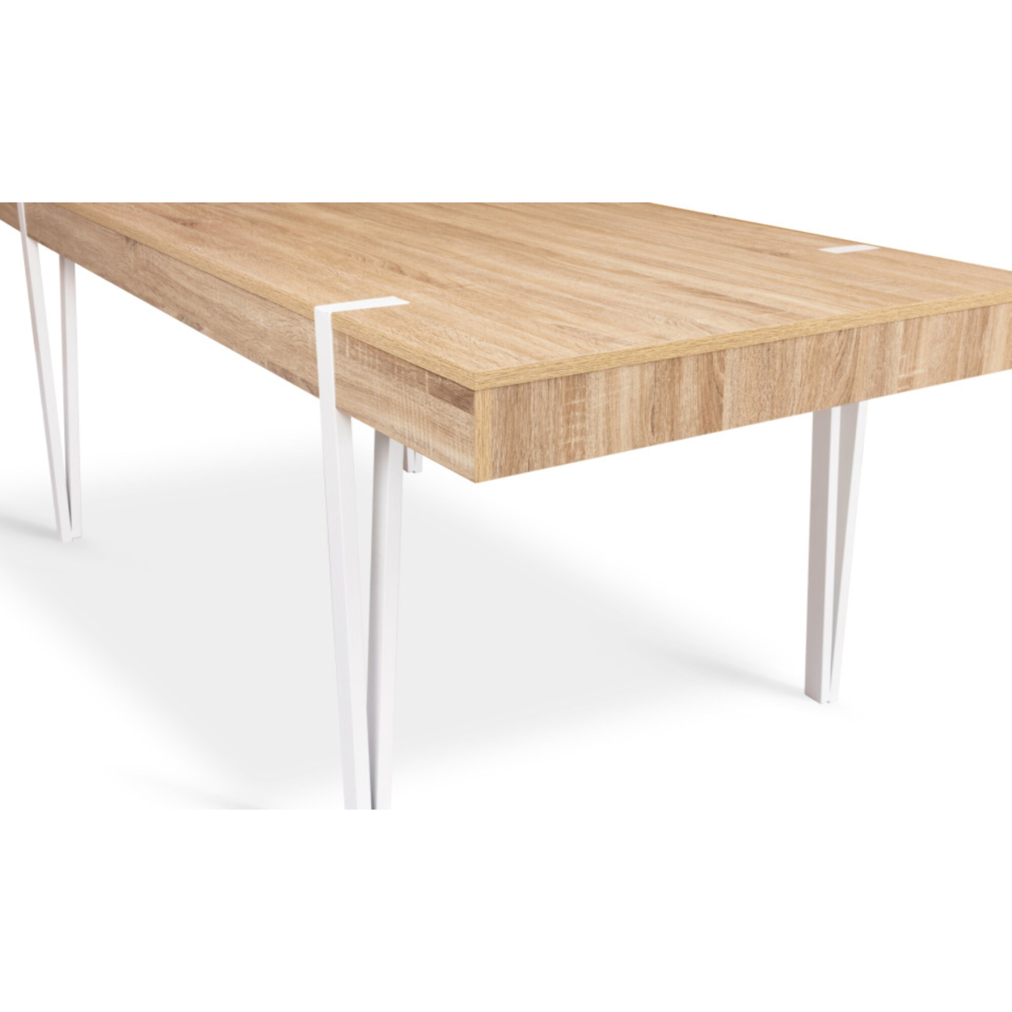 Table à manger Hudson bois et blanc 200cm
