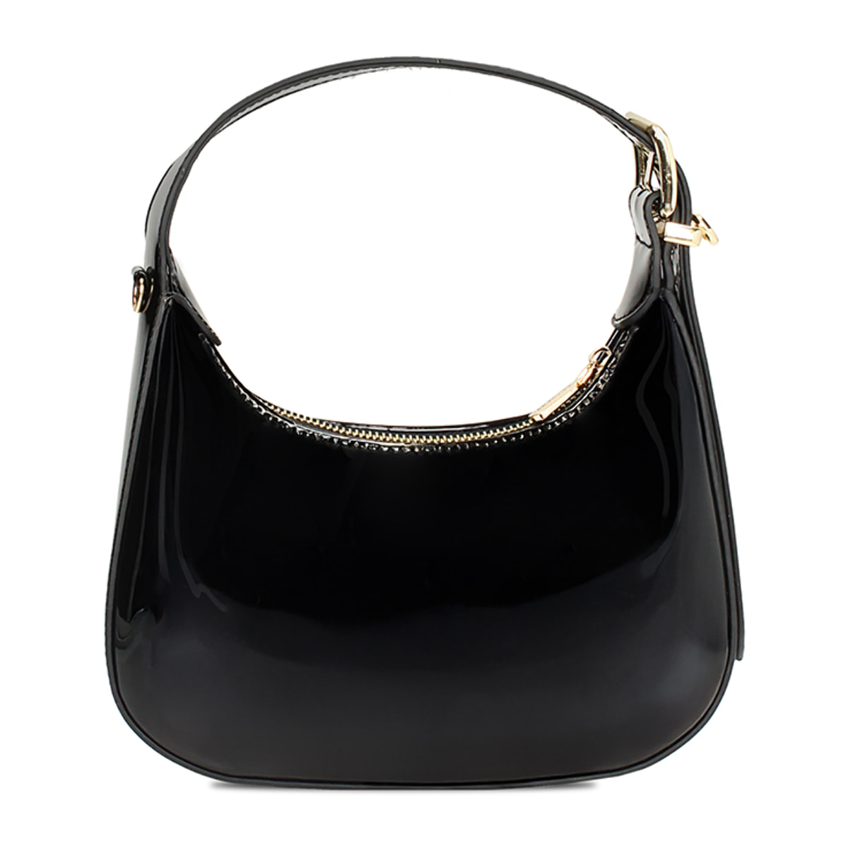 Mini bag donna nera in vernice