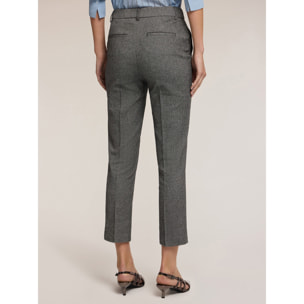 Motivi - Pantalones slim de tweed - Gris