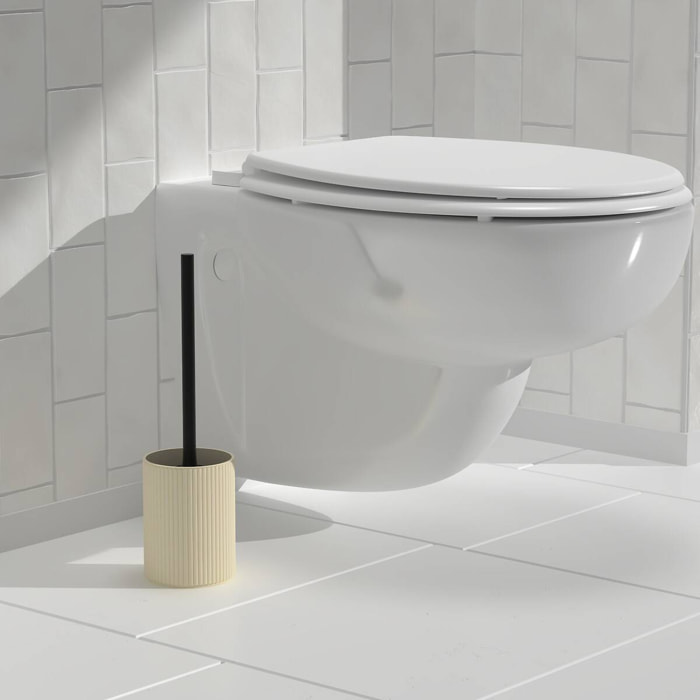 Brosse WC striée beige