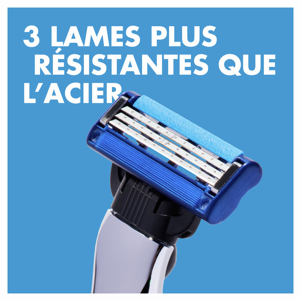 Gillette Mach3 Turbo Rasoir - 3 lames - 3 Recharges Incluses