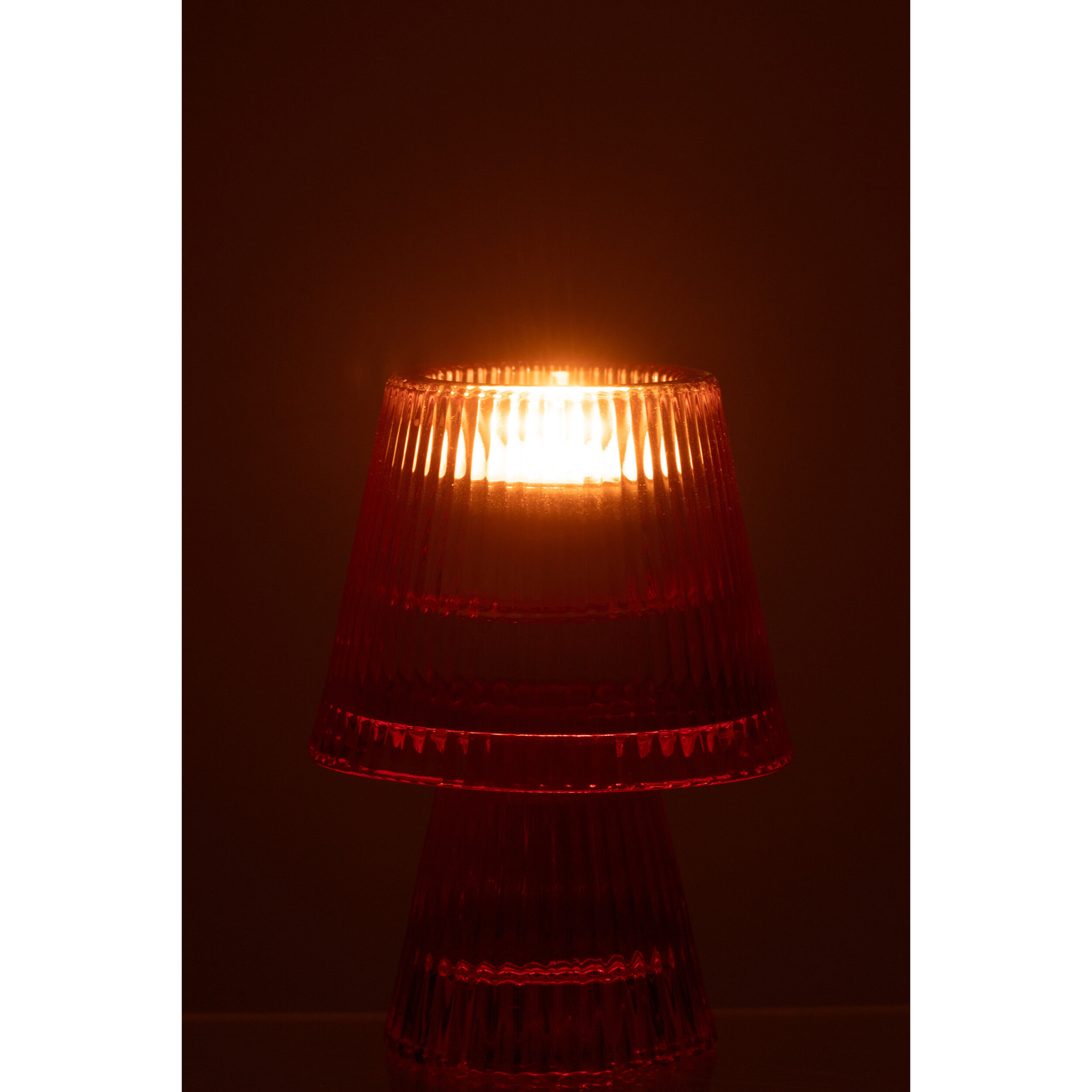 J-Line bougeoir Chapeau - verre - rose