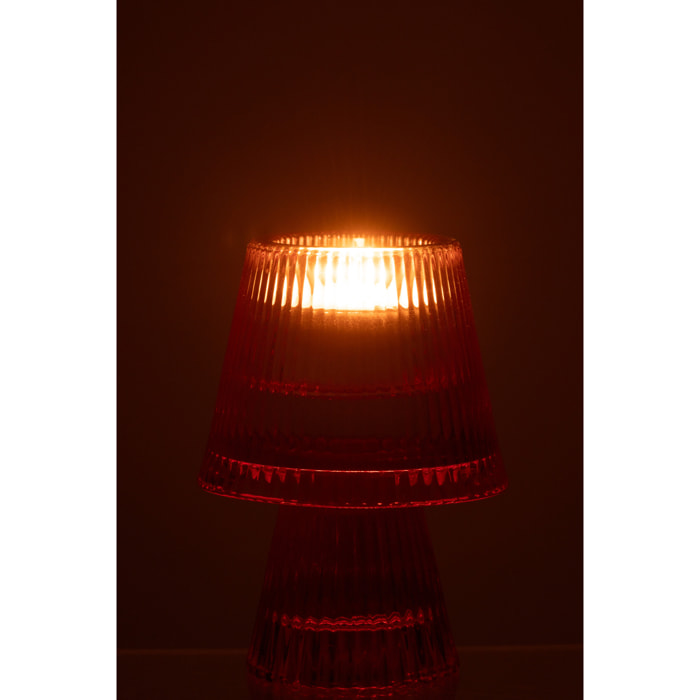 J-Line bougeoir Chapeau - verre - rose