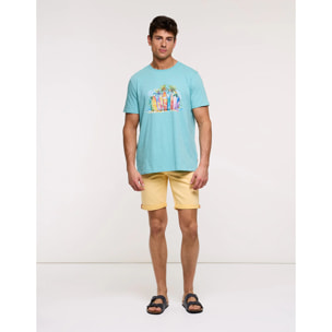 Camiseta Manga Corta Turquesa - Acko
