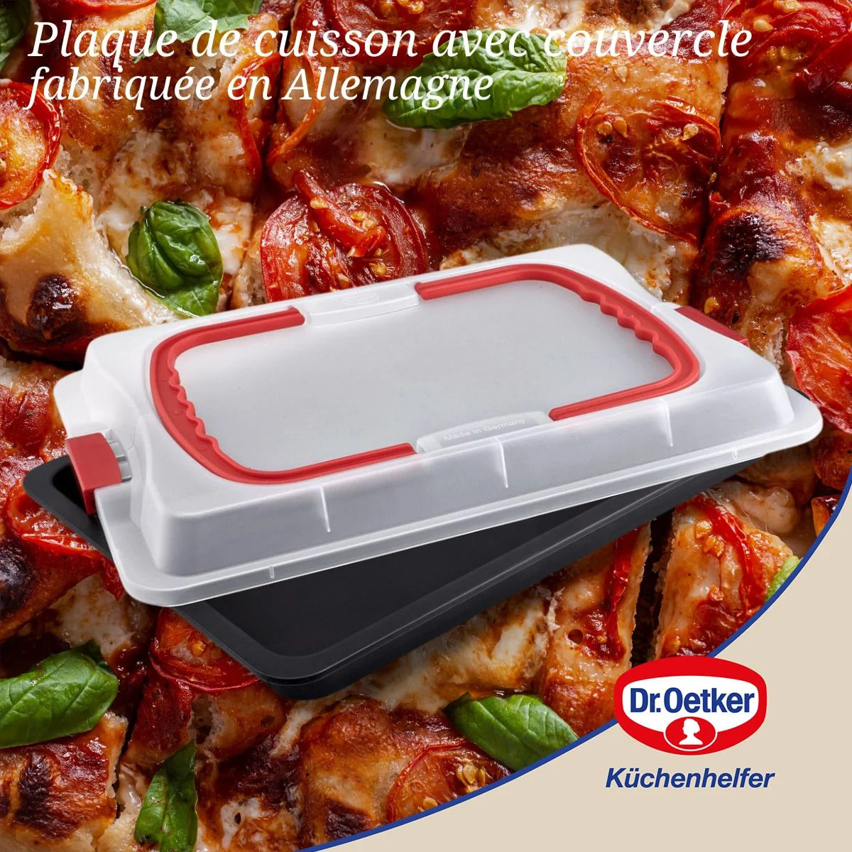 Plaque de cuisson avec couvercle 42 x 29 cm Dr. Oetker Bake and Go
