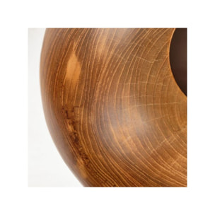 Vase décoratif rond D. 30 cm en bois de teck massif - FERGUS