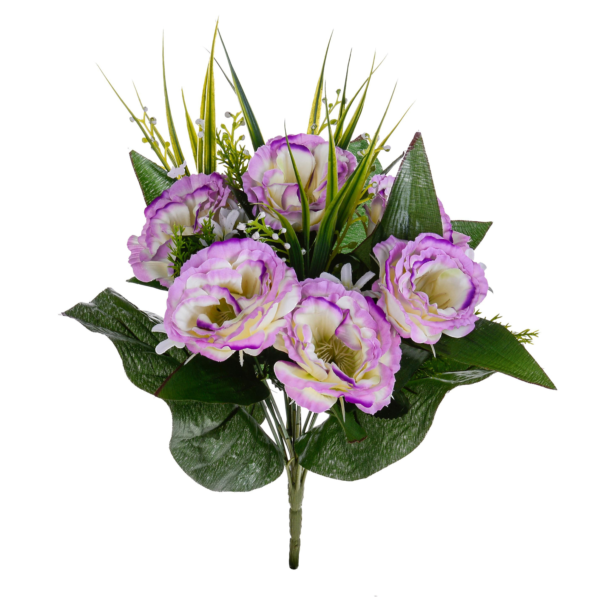 Bouquet Di Lisiantus. Altezza 32 Cm - Pezzi 4 - 24X32X24cm - Colore: Rosa - Bianchi Dino - Fiori Artificiali