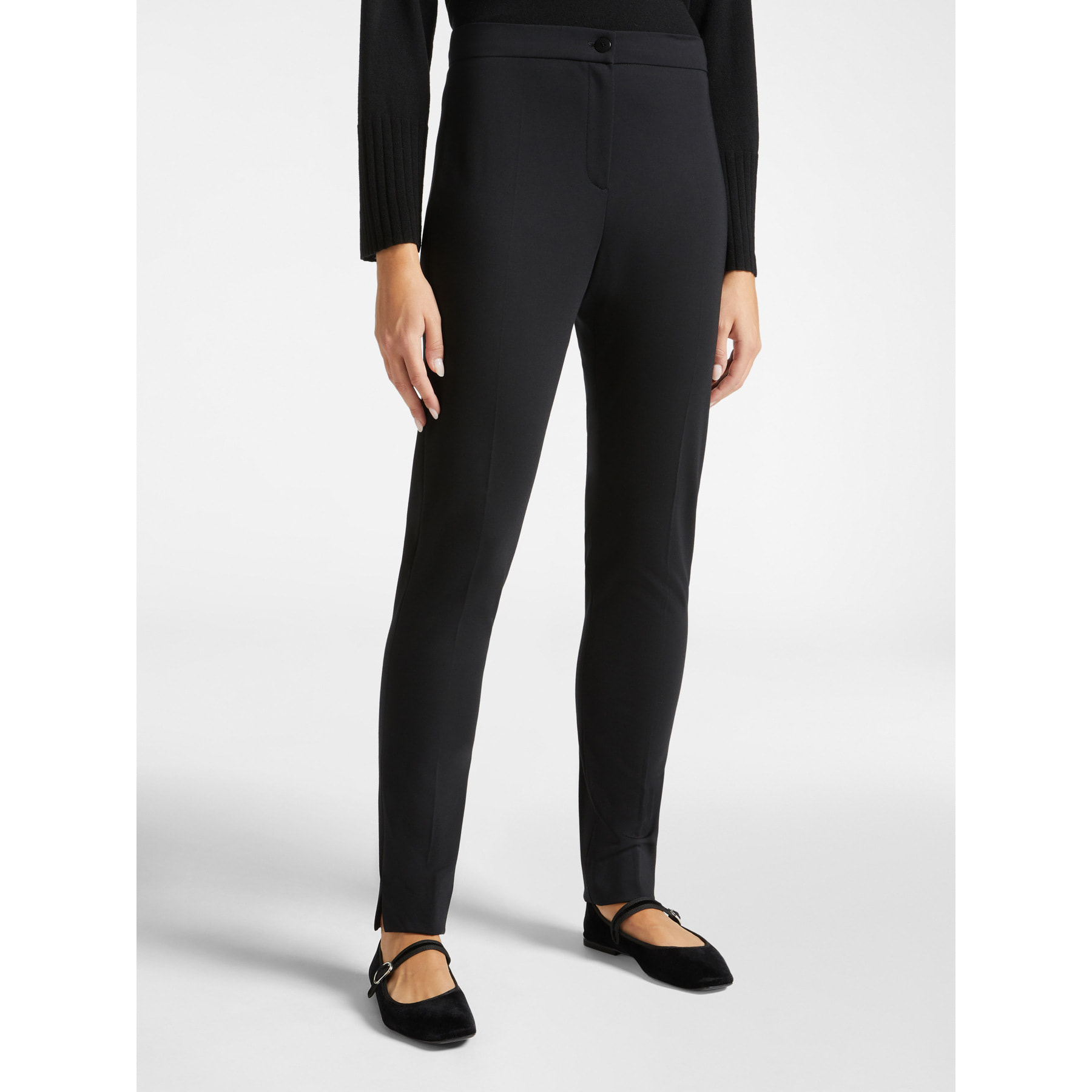 Elena Mirò - Pantalones slim fit de punto milano - Negro