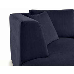 Santorini - module d'assise méridienne gauche - en tissu texturé - Bleu marine
