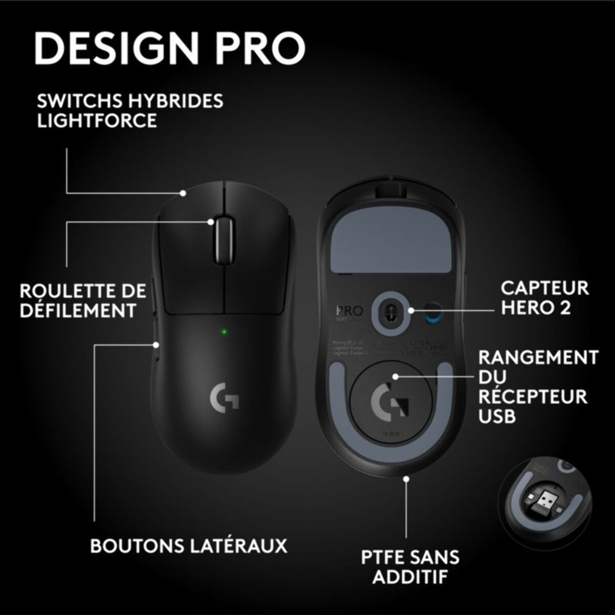Souris Gamer Sans Fil LOGITECH Pro X superlight 2 SE Noir