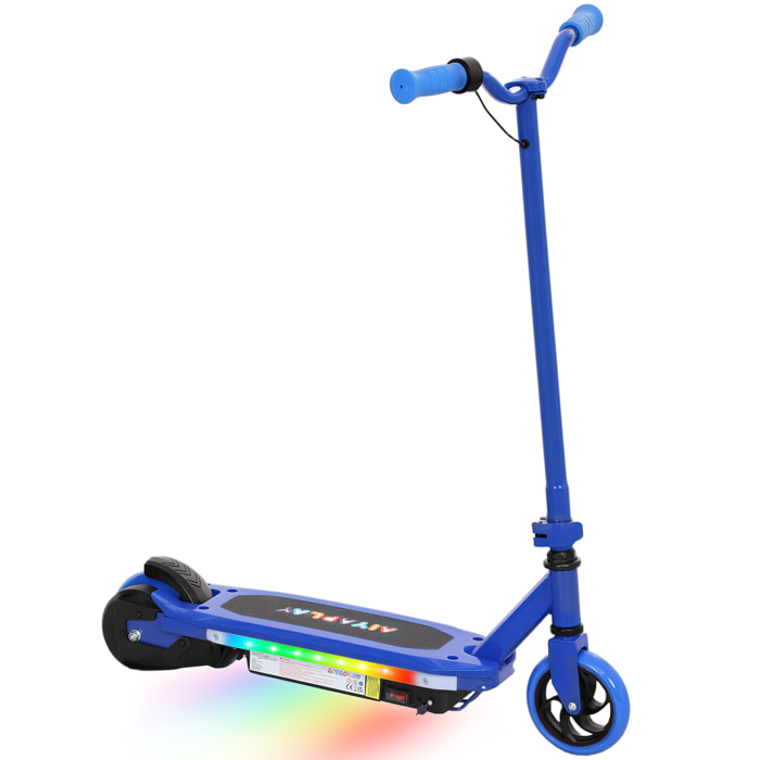 Patinete Eléctrico para Niños de 6-14 Años Patín Eléctrico Max. 10 km/h Motor 80 W Autonomía Máxima 8 km Patinete Eléctrico Infantil con Luces LED Freno Posterior Azul